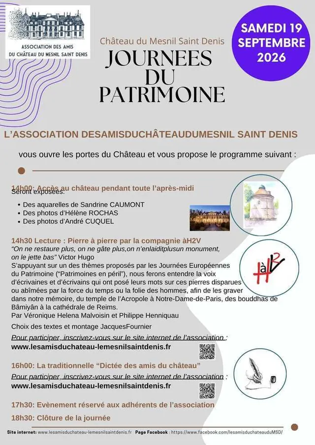 Lecture : Pierre à pierre par la compagnie àH2V au Château du Mesnil Saint Denis