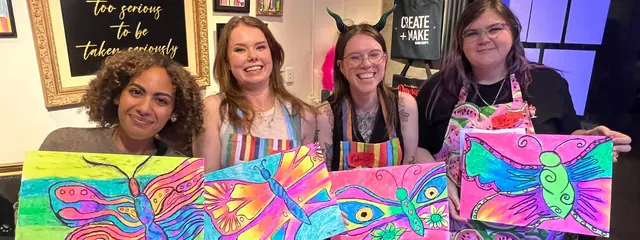 Brush and Bubbles paint and sip party workshop