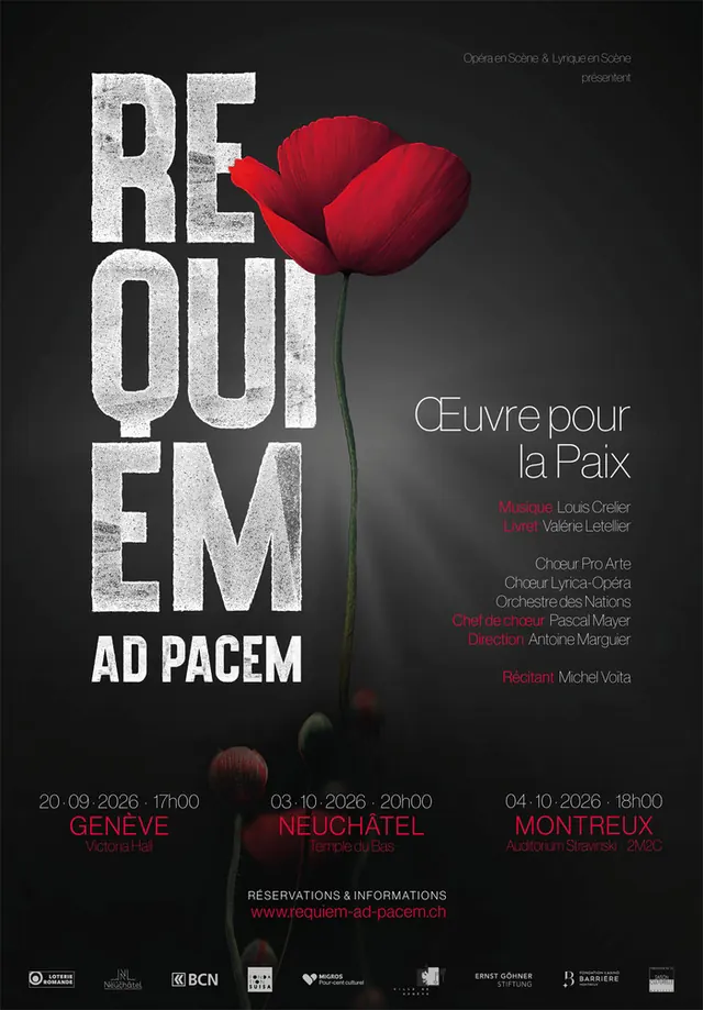 Requiem ad Pacem; Orchestre des Nations; chœurs Lyrica-Opéra et Pro Arte de Lausanne; Michel Voïta, récitant.