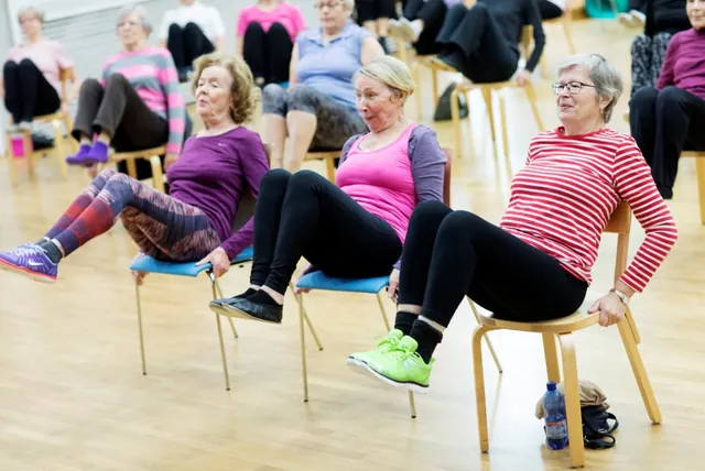 Chair exercise from a video