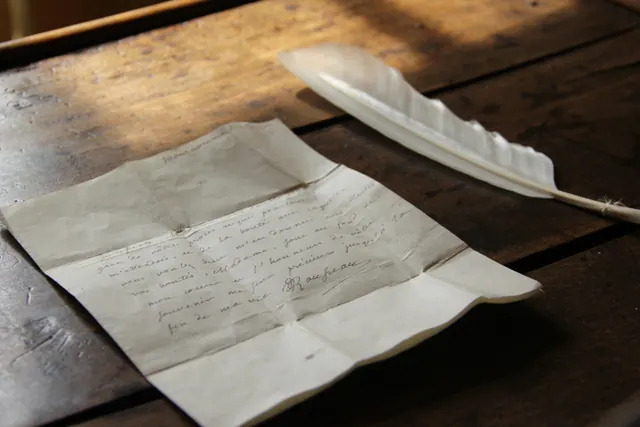 Plume, encre et cachet de cire