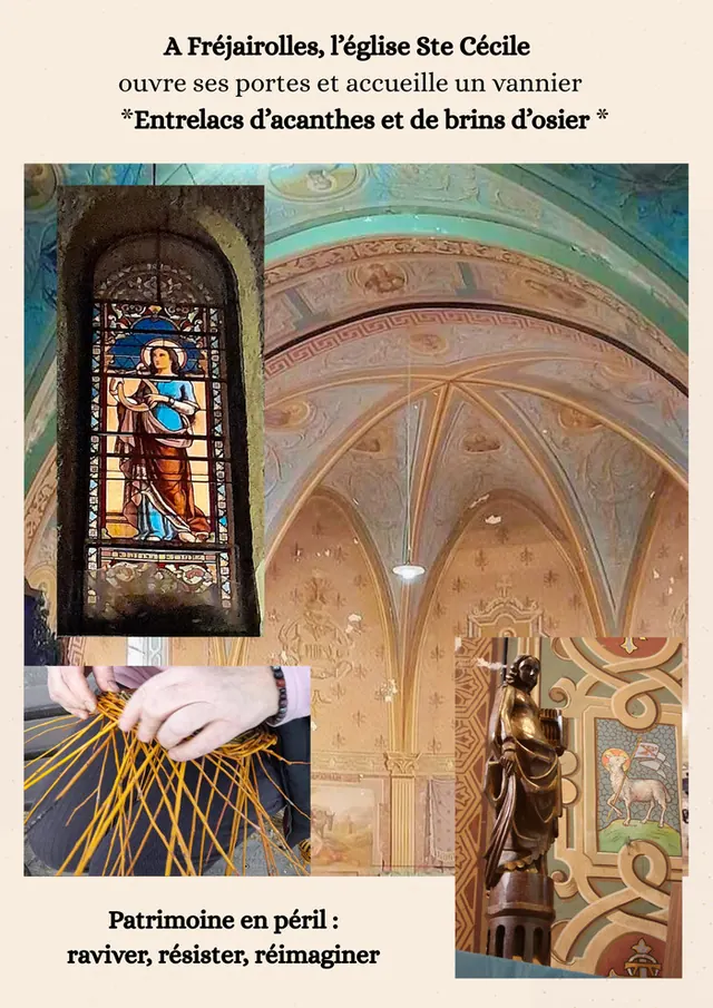 Visite guidée de l'église Sainte-Cécile et démonstration de vannerie