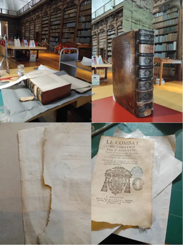 Démonstration d’entretien de livres anciens