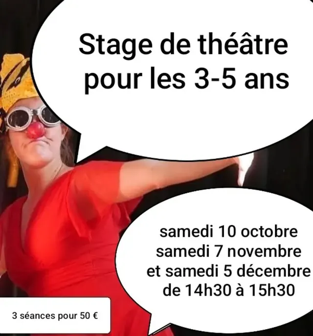 Stage de théâtre clownesque avec Amélie Abrieu à l'Atelier d'artistes