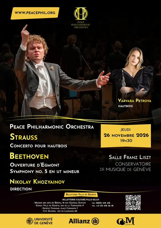 Peace Philharmonic & Nikolay Khozyainov — Strauss Concerto pour hautbois · Beethoven Ouverture d’Egmont et Symphonie n° 5 Varvara Petrova, hautbois