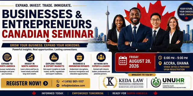 Businesses & Entrepreneurs Canadian Immigration Seminar 2026 | Accra, Ghana