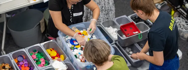 Recycling and lids sorting volunteer session
